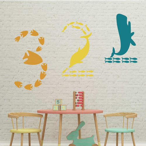 Vinilo Decorativo Pared [7svcy94q] Oceano Peces 3