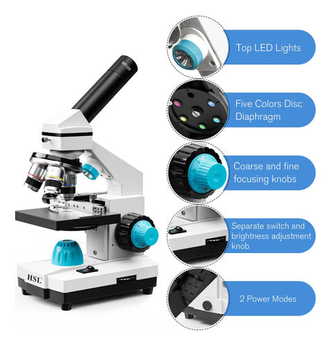 Microscopio Biológico Led Con Aumento De 40x-2000x 2