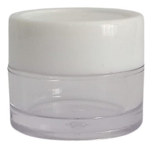 10 Clear Plastic Jars 5ml with White Plastic Lid 0