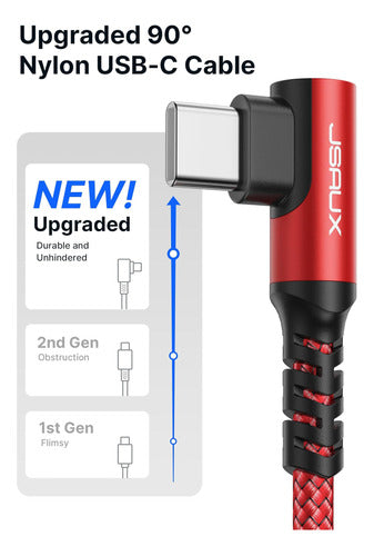 Jsaux Cable Usb C [paquete De 2 6.6 Pies], Cargador 3.1a C 1