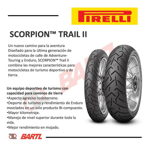 Pirelli Cubierta Moto 140/80-17 V69 Scorpion Trail II 1