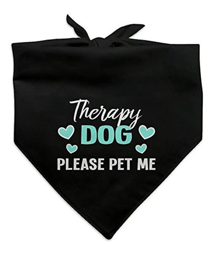 Graphics and More Therapy Dog Please Pet Me with Hearts Bandana 0