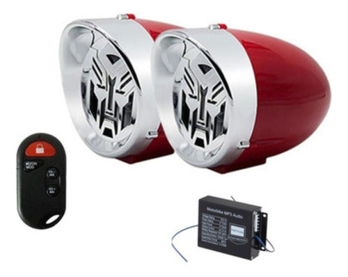 Parlante Y Alarma Para Moto Bluetooth Usb Fm Tf Yy203bt 0