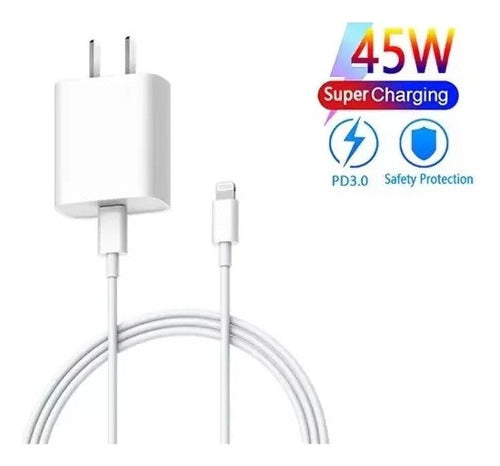 45W Fast Charging USB-C Charger + Cable for iPhone SE 1