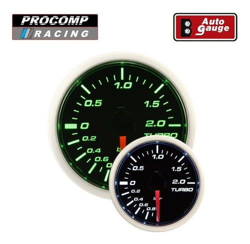 Reloj Presion Turbo Boost (psi) 52mm Verde/blanco Procomp 0