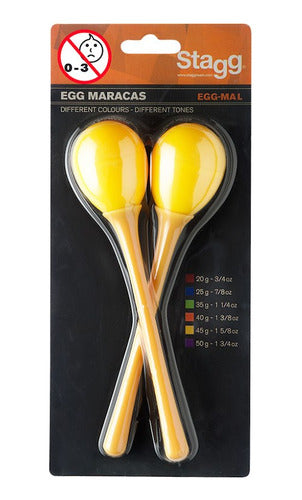 Stagg Huevos Maracas Mango Largo (Pair) Color Amarillo Shaker 1