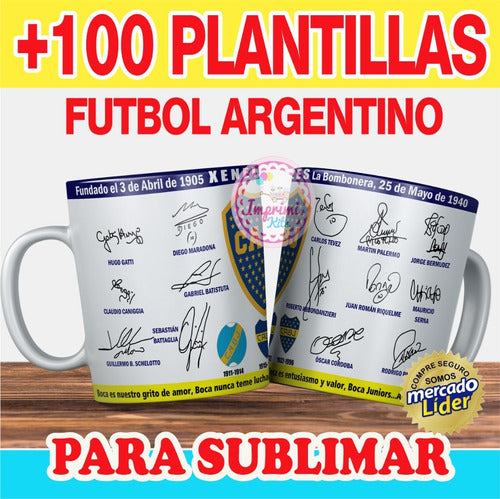 Plantillas Sublimar Tazas Fútbol Argentino Más Completo 2