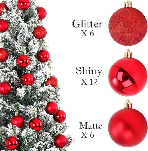 Adornos Navideños Para Arbol 24 Unidades Rojo Varios Colores 2