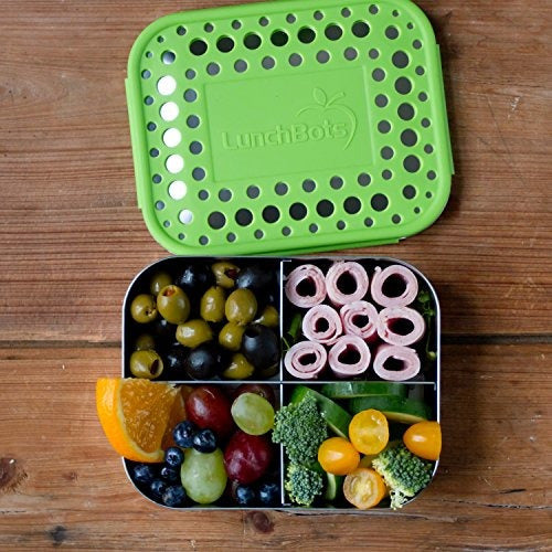 LunchBots Quad Stainless Steel Food Container - Four Section Design Perfect for Healthy Snacks 3