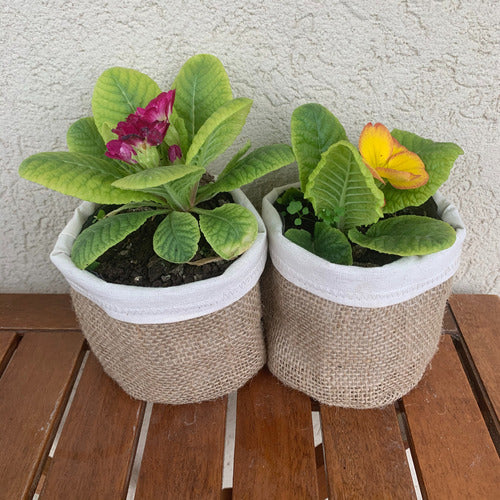 Arpi Contenedores Round Burlap Basket Set of 2 2