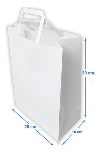 Bolsas Blancas  Premium Con Asas -  26x30x16 Cm - 100 Unid. 1