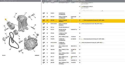 Tensor Movil De Poly-v Citroen Xsara Picasso 1.6 16v 1