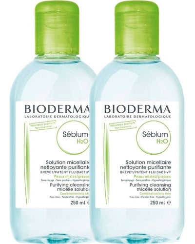 Bioderma Sébium H2O Micellar Solution Pack of 2 - 250ml for Combination to Oily Sensitive Skin 0