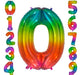 Generic 40cm 16 Inch Rainbow Metallic Number Balloon 0