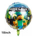 Globo Pack 6 Minecraft Balloons with 60 cm Figure and 80 cm Number 2