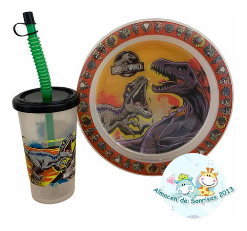 Bel Gioco Jurassic World Dinosaur Plastic Plate and Sport Cup Set 0