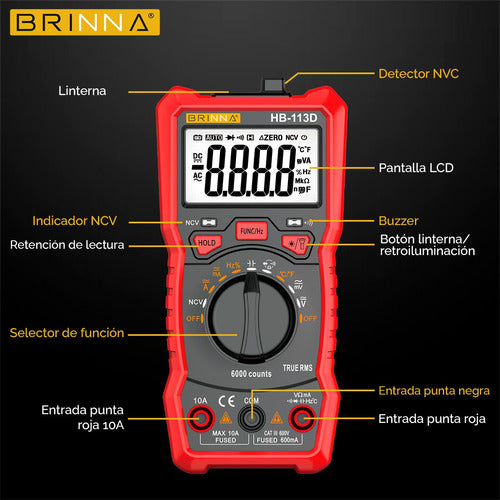 Brinna 113D Multimeter + HB-87 Amperometric Clamp Meter Combo 1