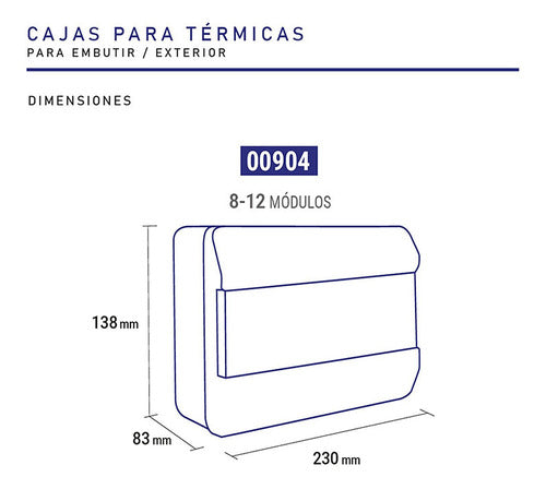 Star Box Trefi Caja Tablero Para Térmica Aplicar 8 A 12 Boca Módulo Din Pvc 2