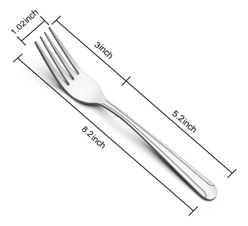 Tenedores Cena Acero Inoxidable 20.8cm 24pzas Pulidos 1