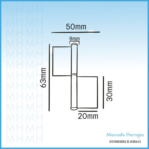 Mercado Herrajes Bisagra Ficha Para Soldar 63mm Desarmada Hierro Pulido X20 U 1