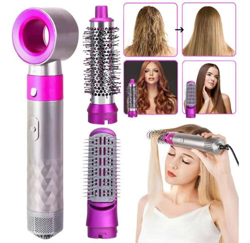 Electric Hair Dryer Brush 3-in-1 Interchangeable Accessories 0