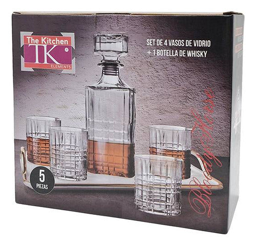 The Kitchen Whisky Set 5 Pieces Bottle + 4 Glasses 1