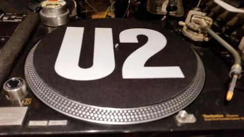 U2 Logo Fondo Negro Paño Slipmat Espuma Djproaudio 1