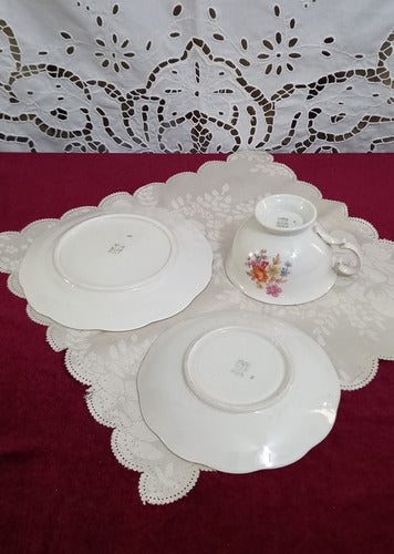 Antigo Trio Xicara De Cha Porcelana Kpm Poland 5