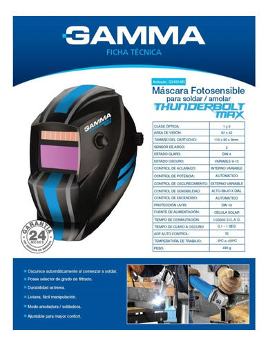 Gamma Automatic Welding Helmet Photosensitive Mask 2