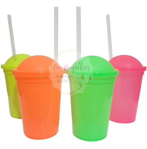 Set of 20 Neon Colors Milkshake Cups 1