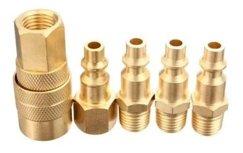 Acople Rapido P/ Neumatica Compresor 5 Piezas 1/4 Npt 0