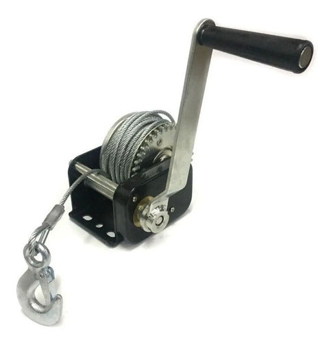 Manual Steel Cable Winch with Hook 1200lb 544kg x10m 0
