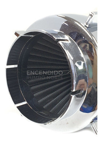 Racing Filtro De Aire Para Auto Bicónico Competición Cromado Grande 2