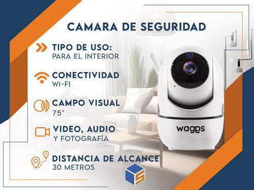 Waggs Camera De Seguridad Wifi Ip Interior Audio Y Vision Nocturna 1