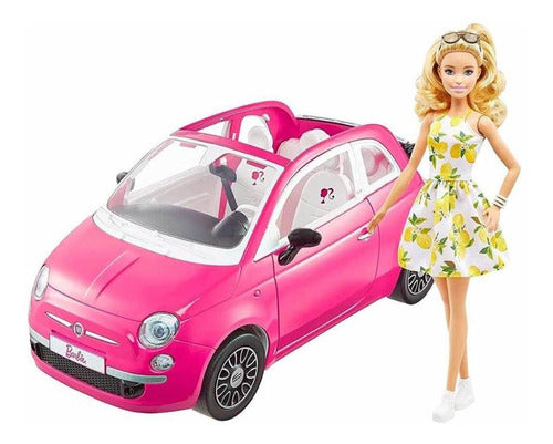 Veículo E Boneca - Barbie - Fiat 500 - Carro Conversível Da 0