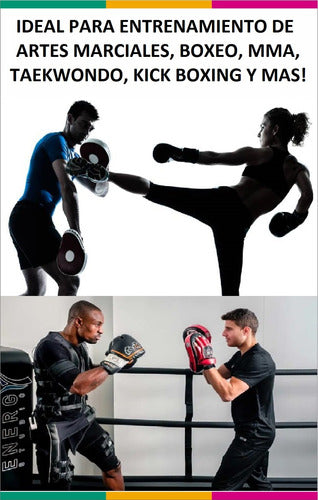 Pair of Circular Focus Mitts for Taekwondo Kickboxing MMA Boxing 4