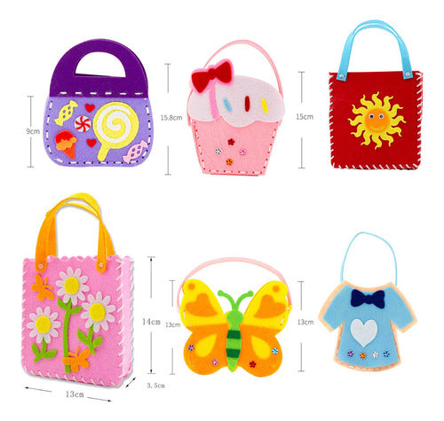 14x Bolsas Crianças Kit De Costura Pré-escolar Montessori 1