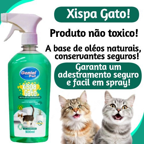 Kit Shampoo Anti Pulga + Xispa Gato Educador Afasta Gato 2