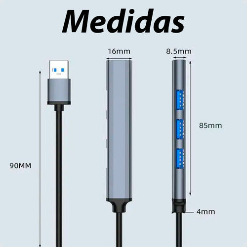 Hub Tipo C A 4 Puertos Usb Alta Velocidad Multifunción 1