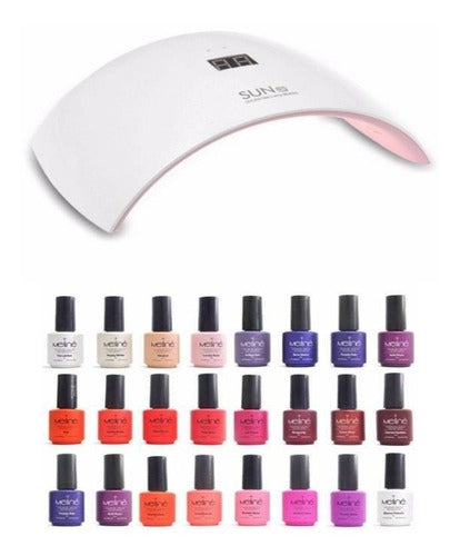 Kit of 12 Semi-Permanent Nail Polishes by Meliné + UV/LED Nail Lamp 0