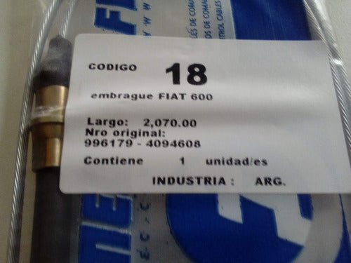 Fremec Cable Embrague Fiat 600 Nuevo 1