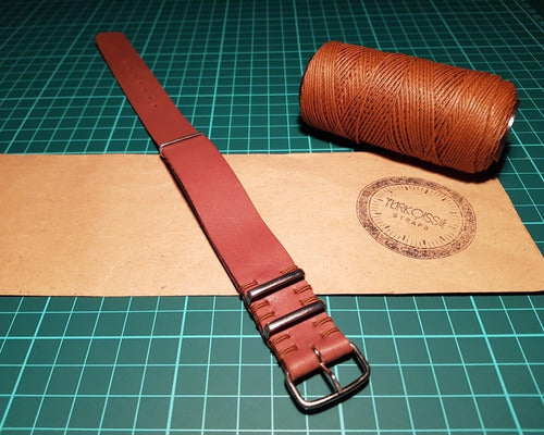 NATO Leather Strap for Tag Omega Tissot Tommy Seiko Watches [ddl] 2