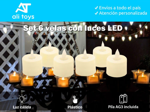 Decorative LED Candle Warm Light Effect Motion Pack of 6 1