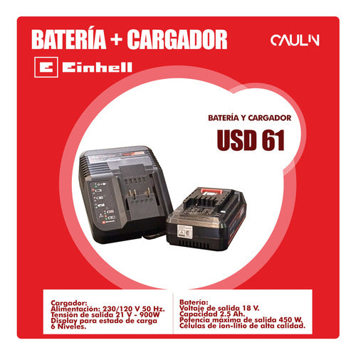 Einhell 18V 2.5 Ah Battery + Charger 1