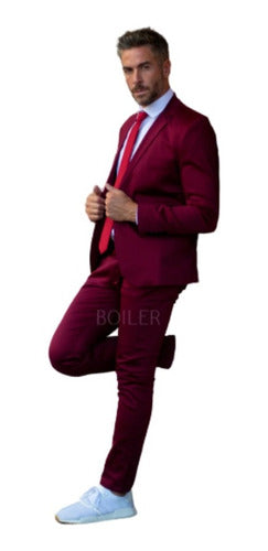 Boiler Cotton Satin Fitted Slimfit Men's Suit 5