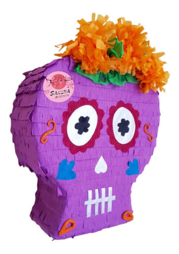 Sakura Artesania Piñata Coco Calavera Violeta 0