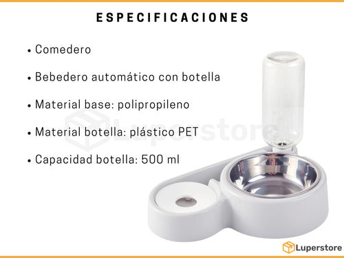 Comedero Y Bebedero Dispenser Botella Automatica Perro Gato 4