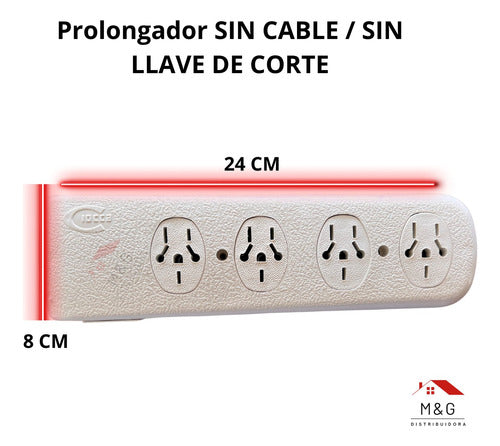 Ciocca Prolongador 4 Tomas S/cable Con Bornera 1