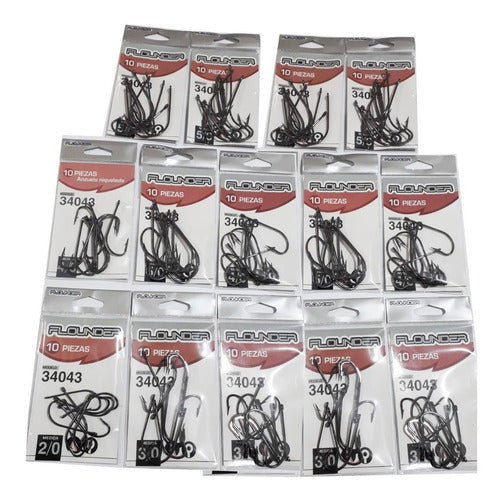 Flounder Hooks 34043 N°2/0 - 3/0 - 4/0 Varied Sea Fishing 1