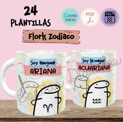 Plantillas Para Sublimar Tazas De Flork Zodiaco 1